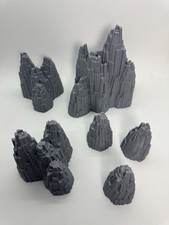 For Heroscape Terrain - Grey 15 Hex Rock Outcrop (Lot of 6) [Custom] picture