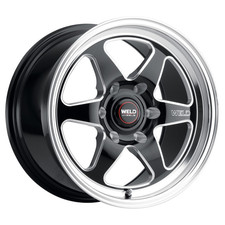 WELD RACING Ventura 6 Drag S156 17X5 6X135 ET-7 Gloss Black Milled (Qty of 1) picture