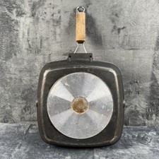 ROCH GUSS Grand Chef 13in Flat Grill Pan Rectangle Folding Handle Made in Italy picture