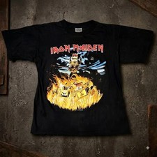 Vintage Iron Maiden Holy Smoke Concert T Shirt 1990 Black Distressed V4 picture