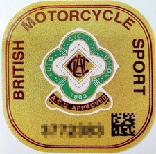 Genuine ACU Gold Sticker Approved Replacement Motorcycle Race Track Day picture