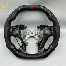 Custom Black Carbon Fiber Red Stripe Steering Wheel for 2013-2017 Honda Accord picture