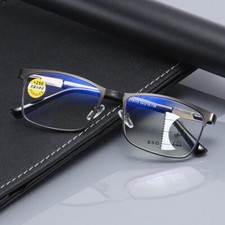 2 Pairs Metal Progressive Multifocus Reading Glasses Bifocal Presbyopic Readers picture