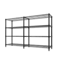 4-Tier Carbon Steel Wire Storage Shelving Double Row Heavy Duty Rack picture