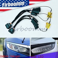 For 2016-20 Honda Civic Halogen to LED Headlight Conversion Wire Harness Adapter picture