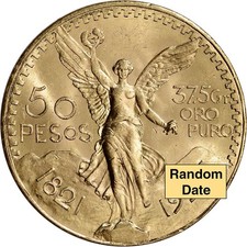 Mexico Gold 50 Pesos - AU/BU - Random Date - 1.2056 oz. picture