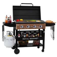 Royal Gourmet 4-Burner Gas Griddle with Hood,582 Sq for Outdoor Cooking picture