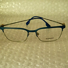 Burberry B1375 1003 Blue Rectangular Full Rim Metal Eyeglass Frames 56-18 picture