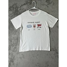 Callie Danielle Current Mood Graphic Tee White Organic Cotton Retro Y2K Size S picture