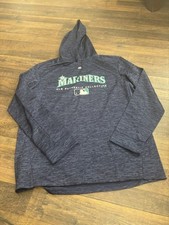 SEATLE MARINERS men's polyester hoodie sweatshirt, navy, XL TALL, New picture
