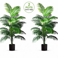 24 Leaves Areca Palm Artificial Plants Trees in Pot Plastic Green Plant Tree picture