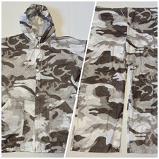 CABELAS Snow Camo - Men's VTG White Hunting Suit -Hooded Jacket (2XL) Pants (XL) picture