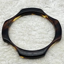 Vintage Lucite Bracelet Faux Tortoise Shell Bangle Made in France picture