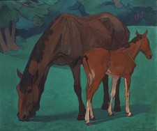Robert Bevan Mare and Foal 1917 British Modern Art Horse Painting picture
