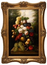 Stunning Vintage Oil On Canvas Renaissance Still Life Painting Signed & Framed picture