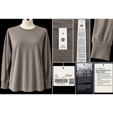 Lululemon EasySet Relaxed Long Sleeve Wash Size 10 Elmwood NWT $78 picture