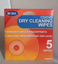 Lot of 10 Media Source TWCW10 CD/DVD Dry Cleaning Wipes 5-Packs - 50 Wipes Total picture