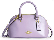 💜Coach Lara Mini Satchel Bag - CEA01 Lilac Purple Shiny Nappa Leather - NWT picture