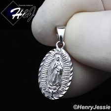 MEN WOMEN SOLID 925 STERLING SILVER SMALL PLAIN VIRGIN MARY CHARM PENDANT*SP289 picture