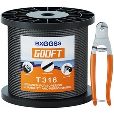1/8 T316 Black Stainless Steel Cable – 600FT Corrosion-Resistant Wire Rope for C picture