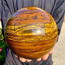 6.83LB Large Natural Tiger Eye Stone Crystal Ball Quartz Healing Sphere Décor picture