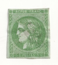 FRANCE 1870 Ceres 15c green SG158 - Mint or light used (residue on rev) picture