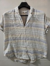 Madewell Top Womens M Hayden Popover Collar Crinkle Woven Wide Boxy Beach Boho picture
