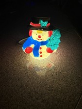 Vintage NOMA Blow Mold Lighted SNOWMAN Vintage Light Christmas Holiday Works picture