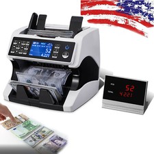 MUNBYN Money Bill Cash Counter Currency Counting Counterfeit Detect Bank Machine picture