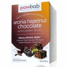 powbab Aronia Hazelnut Chocolate Bites - Low Sugar, Artisan, Organic Ingredients picture