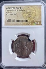 Byzantine Empire NGC Certified Coin Constantine X & Eudocia 1059-1067 AD Genuine picture