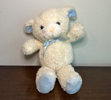 Vintage Russ Lamb Sheep Plush Rattle White Blue Baby 2414 Stuffed Animal 10