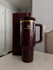 Halloween Stanley Quencher H2.0 Flowstate Tumbler Bordeaux Lace Red Black NEW picture