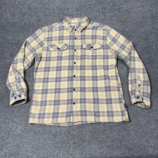 Patagonia Shirt Mens Large Yellow Flannel Long Sleeve Button Front Organic picture