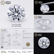 2.14 Ct Round Lab Grown CVD Diamond D Color VVS1 IGI Certified  picture