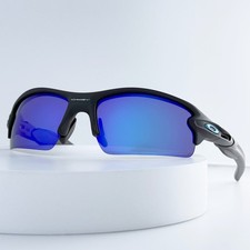 Oakley Flak 2.0 OO9271 Sunglasses Matte Black Polarized Deep Blue Lens picture