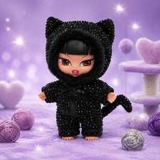 Bratz Bratziez Bling Seriez Doll Kool Kat Jade Shiny Black Keychain Charm No Box picture