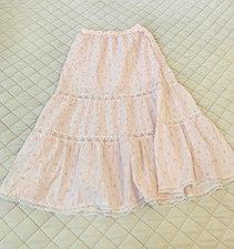 Loveshackfancy x Yoobi Light Pink Floral Tier Long Skirt Lace girls size 14  picture