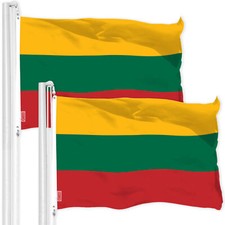 Lithuania Lithuanian Flag 3x5FT 2-Pack Printed 150D Polyester By G128 picture