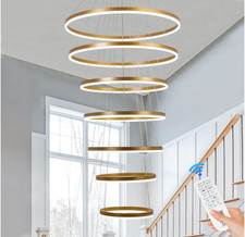 XGZL·LIGHTING 7-Rings 31.5’’ Modern 3000K-6000K LED Chandelier Gold with Remote picture