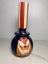 VTG Uncle Sam Wooden Hand Painted Folk Art Signed Stebleton 1991 picture