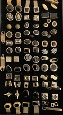 Huge Lot Of Vintage Antique Mens Shirt Cufflinks Tie Tack Bar Pin picture