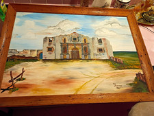 1961 Alamo Oil Painting By Joe Bowman 31 X 23