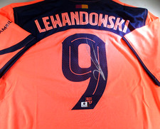 Robert Lewandowski / Autographed F.C. Barcelona Nike Dri-Fit Soccer Jersey / COA picture
