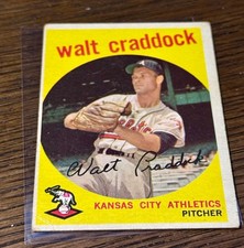 1959 Topps Walt Craddock Baseball Card #281 Athletics VG - ~ picture
