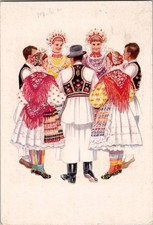 Yugoslavia Croatian Folk Dances Costumes Zagreb 1963 Airmail Postcard picture