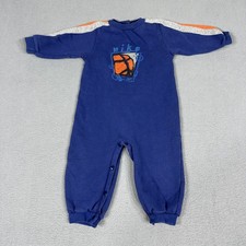 Vtg Nike Baby 18m Blue Basketball Jumpsuit Romper One Piece Leg Snaps Swoosh picture