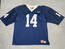 Vintage Nike Team Sports Football Jersey #14 Mens Large Navy Blue Made in USA picture