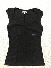 NWOT Maurices Knit Top Womens XS Black Scooped V Neck Short Sleeve Soft picture