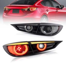 2PCS VLAND LED Smoked Tail Lights For 2014-2017 2018 Mazda 3 sedan W/ Sequential picture